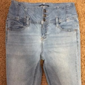 High Waisted Blue Skinny Jeans